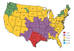 1-3 Days Delivery map
